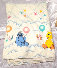 Sesame Street Big Bird Receiving Blanket Cookie Monster 100 Cotton 30 x 40 USA