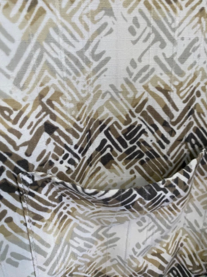 Van Heusen Mens Hawaiian Style Short-Sleeve Shirt 3XL Beige & Brown Geometric Pa - Image 4 of 4