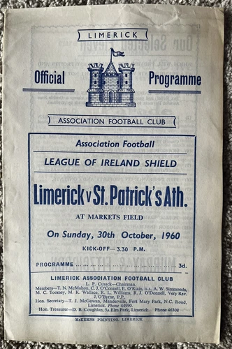 Limerick v St Patrick’s Athletic League Of Ireland 30th October 1960