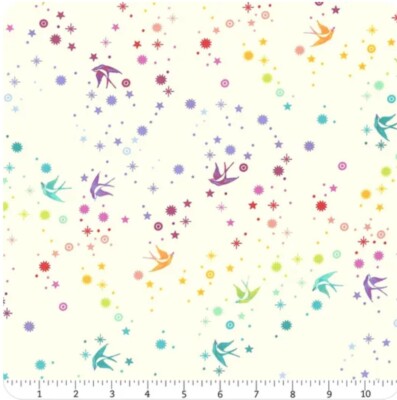 Tula Pink True Colors Fairy Dust Cotton Candy Fabric, 1 Yard 10'' Cut