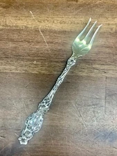 LILY BY WHITING STERLING SILVER COCKTAIL/OYSTER FORK W/MONOGRAM