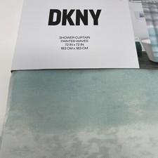 DKNY Fabric Shower Curtain Painted Waves Watercolor 72x72  