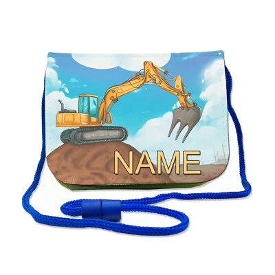 MAUS-DESIGN Brustbeutel Kinder Bagger Name | Geldbörse zum Umhängen | personalisiert