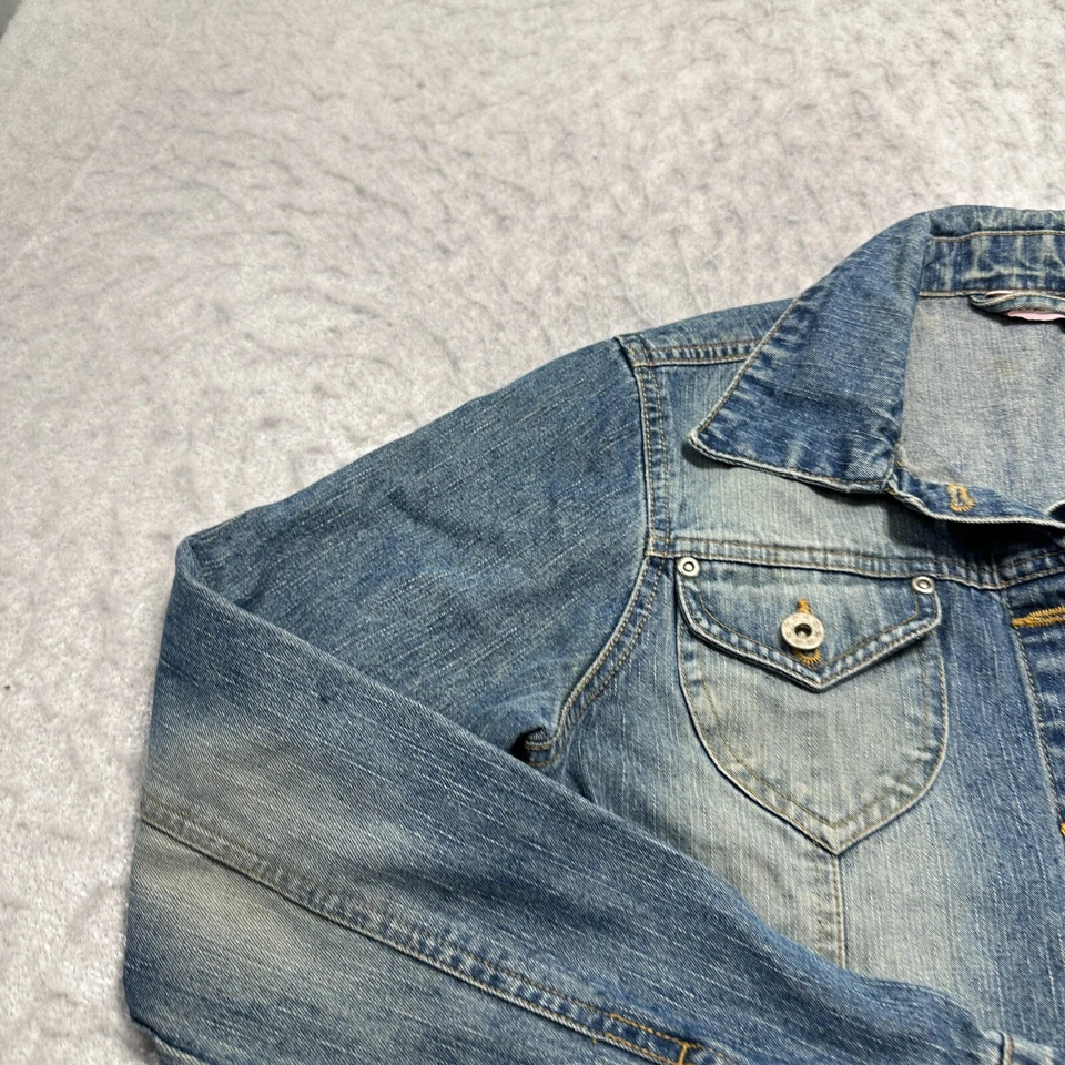 Jaqueta jeans Periscope preta lavagem leve feminina tamanho médio M - Imagem 3 de 4