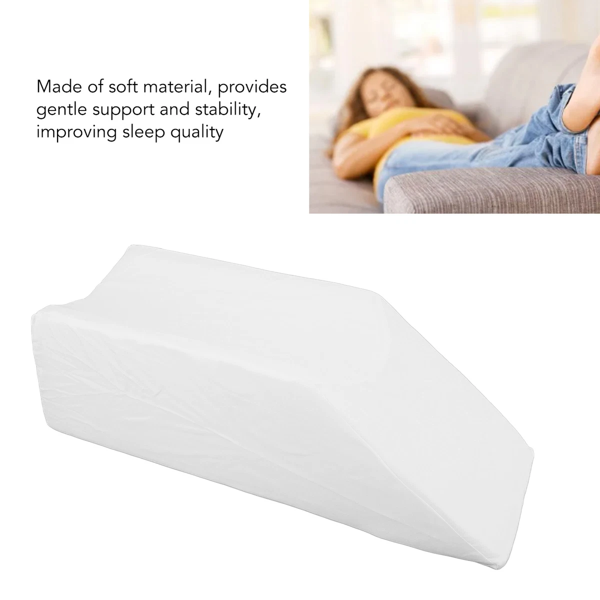 White Body Positioning Pillow Wedge Support Soft Detachable Body