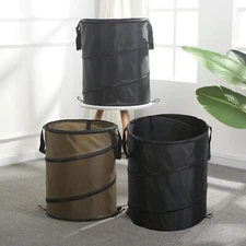Portable Oxford Collapsible Pop-Up Garden Leaf Trash Can Garbage Storage Bag Bin