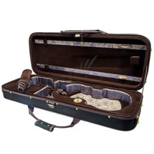 SKY 16'' Viola Oblong Case Sturdy Foam Construction with Hygrometers Dark Brown