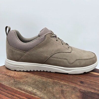 Abeo Nevin Shoes Men's 12 Taupe Gray Nubuck Walking Casual Sneakers Pro System