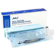 1200/Case JMU Self Sealing Sterilization Pouches Dual Indicator, Size 3.5"x10"