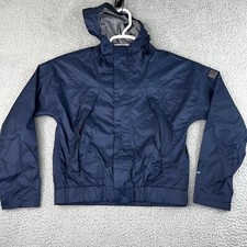 The North Face Girls Windbreaker Jacket Blue Zipper Hooded Lined M 10-12