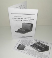 Underwood Finger Flite Portable Typewriter Instruction Manual  + Advertisement thumbnail