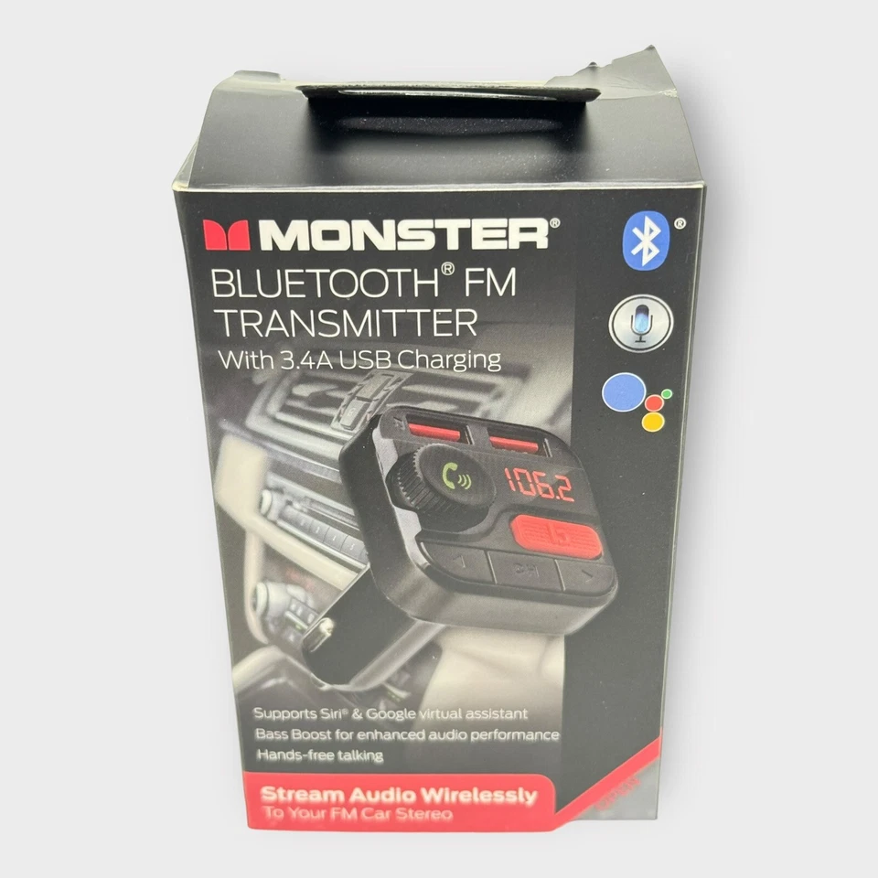 Monster LED Bluetooth Transmisor FM con Puertos de Carga USB de 3.4 Amp ENVÍO GRATIS Foto 3 de 4