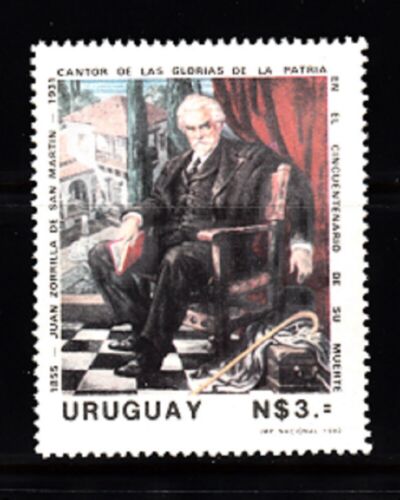 URUGUAY - SC# 1129 JUAN ZORILLA DE SAN MARTIN CANTOR OF THE GLORY OF URUGUAY MNH - Picture 1 of 1