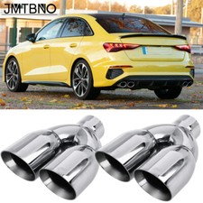 For Audi S3 S4 S5 S6 Dual Exhaust Tip 2.5 Inlet 3.5 Outlet 9.5 Long Stainless