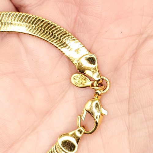 Premier Design Gold Tone Herringbone Bracelet Estate Classic Stacking Mob Wife - Picture 8 of 13