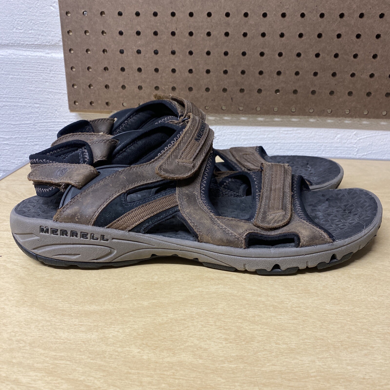 sandali merrell cambrian strap taglia 13 marrone gancio e passante uomo