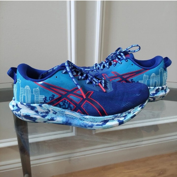スパイク・シューズ Asics Gel Noosa Tri-13 'Boston' 11.5, 12~ ASICS Gel Noosa Tri-13 Boston Marathon Blue Red Running