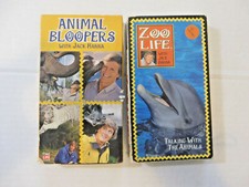 Pair of Jungle Jack Hanna Zoo Life Animal Bloopers VHS Tapes Columbus Talking