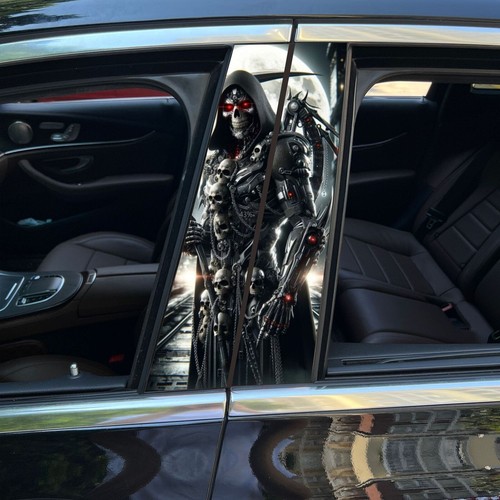 2PCS Skull Car Center Pillar Sticker B-Pillar Protective Film Decor Pillar Decal - Picture 15 of 43