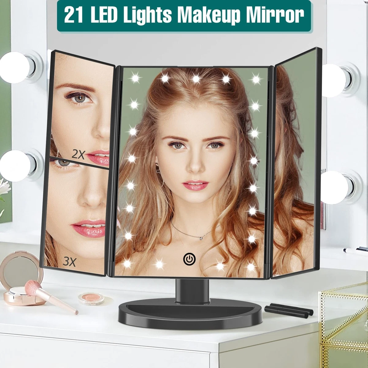 Bright on sale makeup mirror