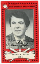 Thomas C. Eakin - Signed Card (Ohio Baseball HOF)