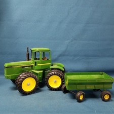 Vtg 80s ERTL John Deere 8650 Articulated 4WD Tractor W/Trailer 1/16 Scale