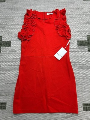 red ruffle bodycon dress Bella and Bloom Boutique