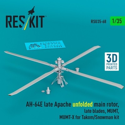 ResKit RSU35-0068 AH-64E Late Apache Main Rotor Set 1/35 for Takom Snowman