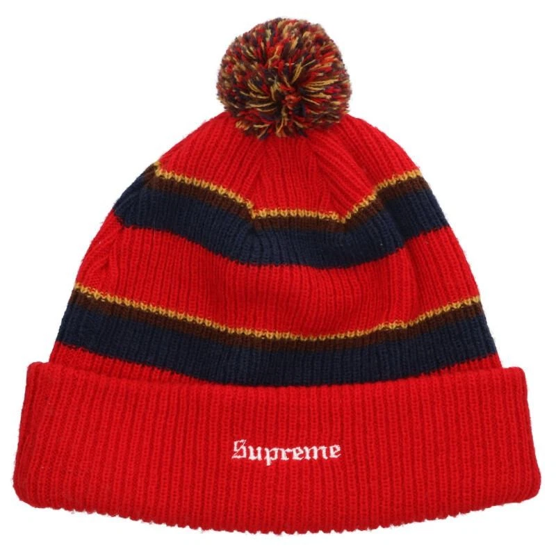 Bonnet Supreme Big Stripe rouge 713052 Bb356 H2066