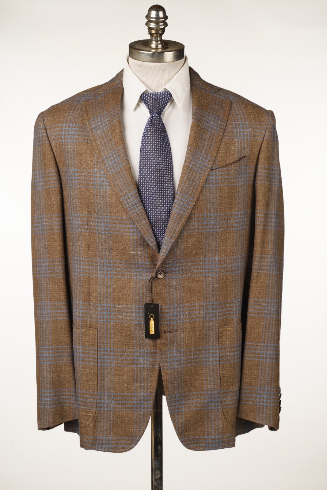 ZILLI Brown Plaid Sport Coat Cashmere Silk Regular Fit Blazer 40R (EU 50) Drop 6