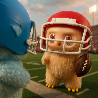 Football Gear Outfit Set   Handmade Helmet & Ball Accessories for Plush Figures