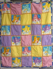 Handmade Care Bears Vintage Quilt 42"X33"