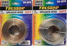 2 Pack 50 FT 18 Gauge Speaker Wire 100 FT Total Clear Copper Audio Cable