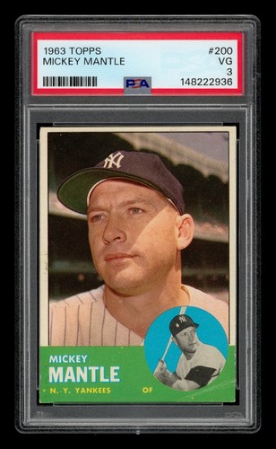 1963 Topps Set-Break #200 Mickey Mantle PSA 3 VG