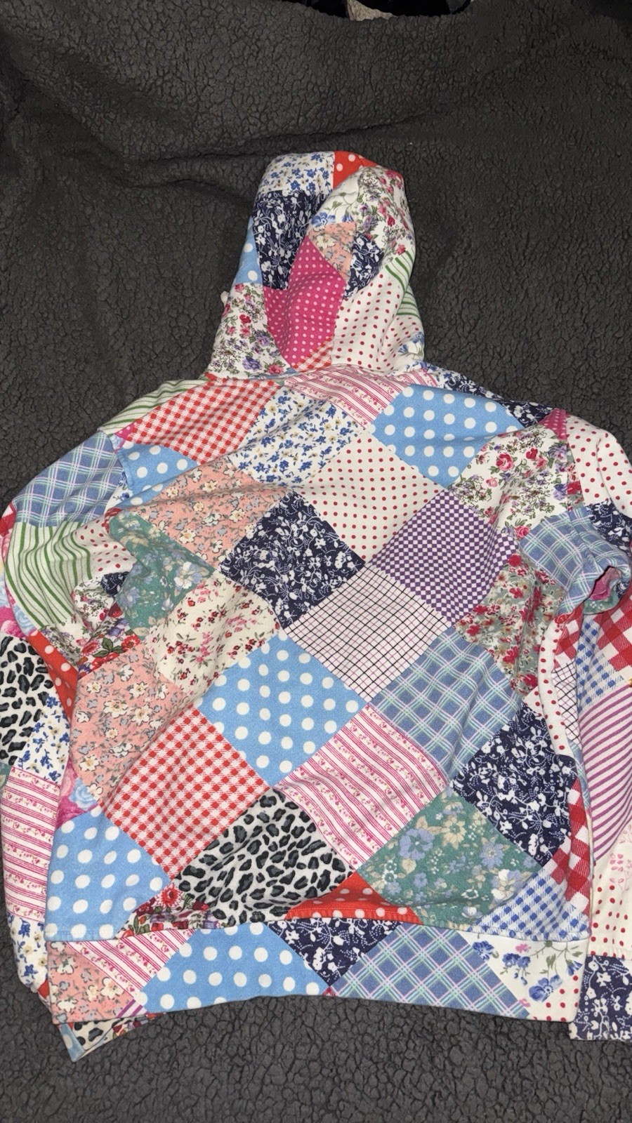 Teddy Fresh Quilted Patchwork Medium Pullover Hoo… - image 2