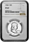 1960 50C Proof Silver Franklin Half Dollar NGC Graded PF 67 in New Holder White
