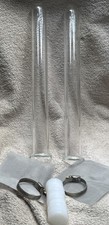 NEW Set Of 2 Bigger Glass Extract Extraction Tubes With Screens & Clamps