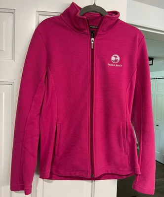 Straight Down Pebble Beach Womens Swing Full Zip Pink Jacket Size L