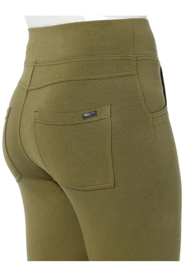 Pantalón vaquero de pierna recta HUE para mujer que cambia el juego oliva Foto 3 de 3