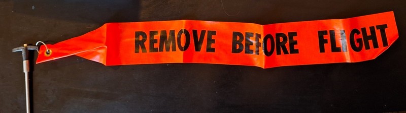 AVIBANK Quick Release 6 Inch T Pin With 25 Inch Remove Before Flight Flag NOS