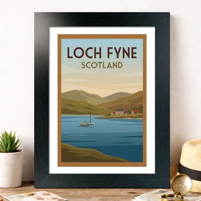 Loch Fyne, Schottland Reise Poster Giclée Kunstdruck 377-1
