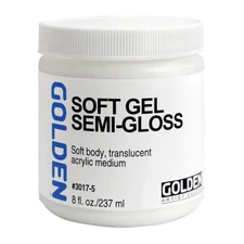Soft Gel Semi-Gloss by GOLDEN 8 fl. oz. Jar Professional Acrylic Gel Medium S...