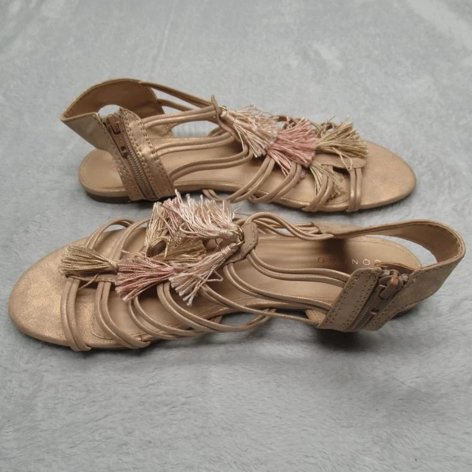 Sandalias Lauren Conrad Borla Mujer 8.5 M Tostado Nude Rosa Correa Tacón Cuero Foto 3 de 4