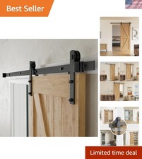 Industrial 6.6FT Sliding Barn Door Kit - Quiet, Easy Install and Space-Saving
