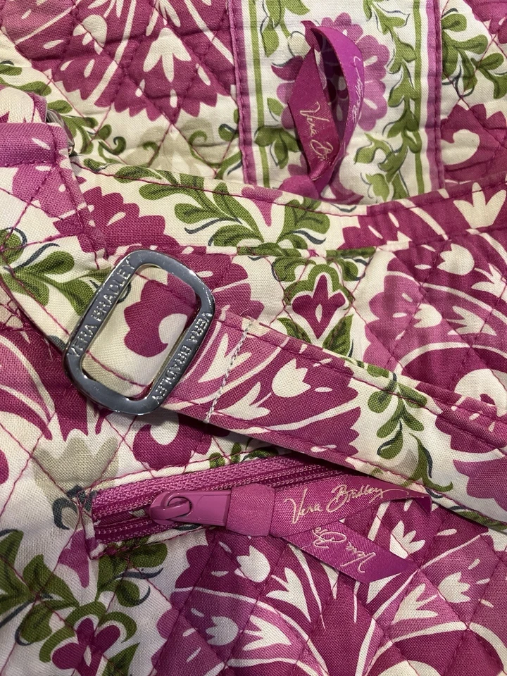 BOLSO BANDOLERA VERA BRADLEY MONEDERO FUCSIA JULEP TULIPÁN ESTAMPADO RETIRADO ¡Prístino! Foto 4 de 4