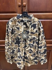 Mack’s Prairie Wings MPW Chamois Long Sleeve Shirt Large Old School Camo NWT