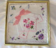 NOS Vint. Womens Handkerchiefs Hanky's Set-3-Orig Box Made in Switzerland 03960