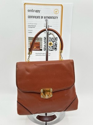 BOTTEGA VENETA VTG Lizard Satchel Purse Brown Women Handbag *See Description