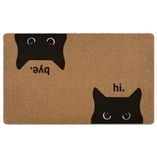 Black Cat Door Mat, Cat Welcome mat, Cute Funny Welcome Front Door Mat Indoor...