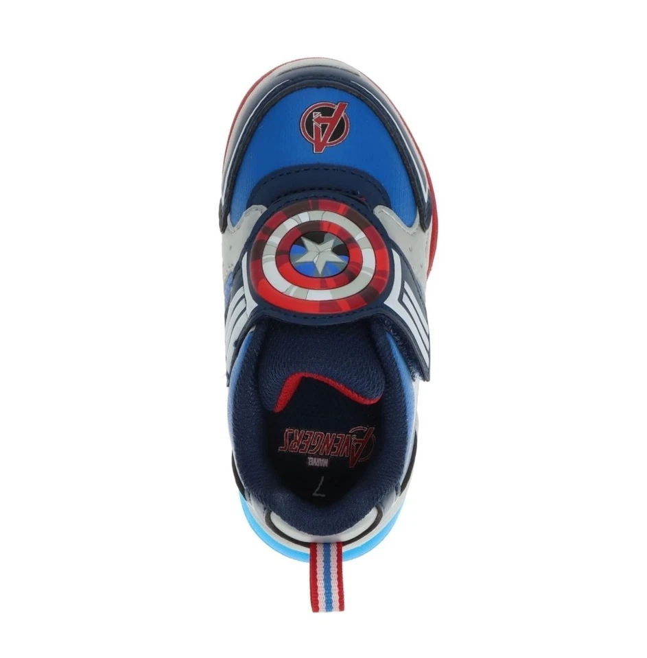 Zapatilla deportiva iluminada Marvel Capitán América para niños pequeños interruptor de encendido y apagado (GAR Foto 3 de 4